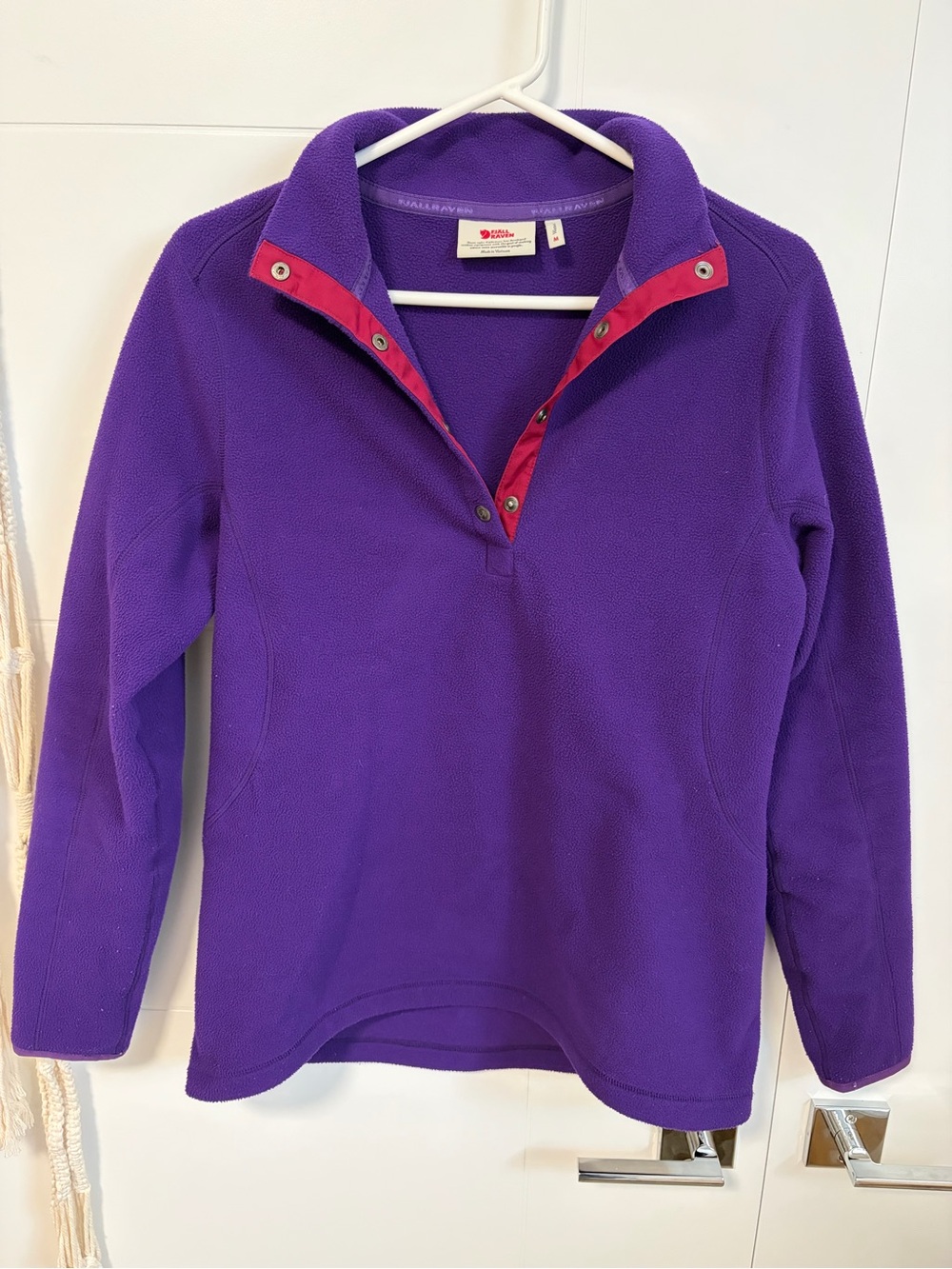 Fjallraven Purple Pullover Fleece with Pink Trim